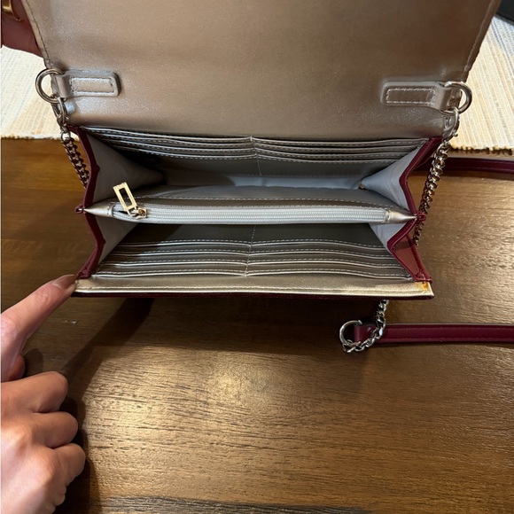 GUESS Velvet Clutch/Crossbody Bag – Burgundy - Picture 5 of 7